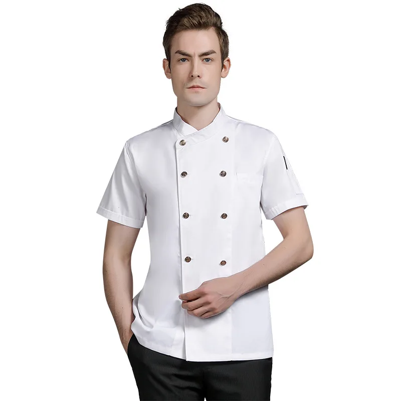 Restaurant Chef Overalls Men'S Short-Sleeved Summer Clothing Hotel Hot Pot Restaurant Food Factory Women'S Comfortable Breathabl