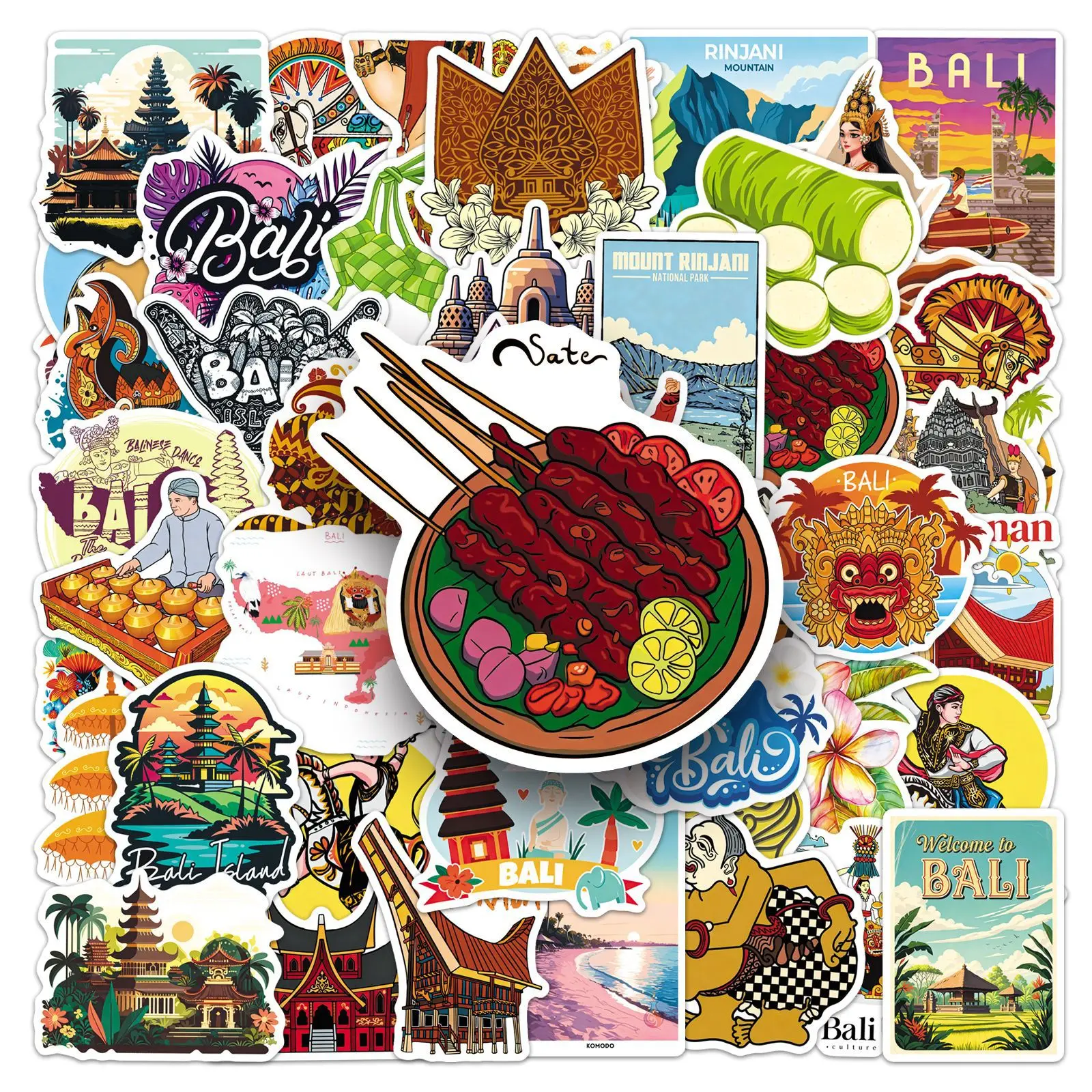 

10/50PCS Indonesia Sticker Outdoor Travel Graffiti Waterproof Decal Toy Creative DIY Water Cup Stationery Box Scrapbook