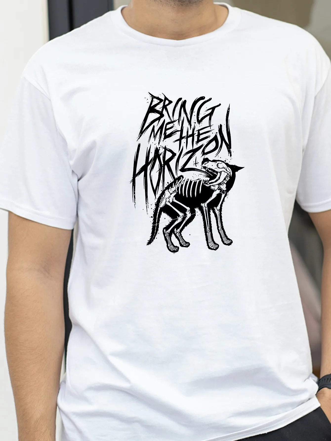 

Bring Me The Horizons Print T Shirts Trend The Dog Rock Music Band Metal Tees Summer Casual O-neckCotton Men Women T-Shirt