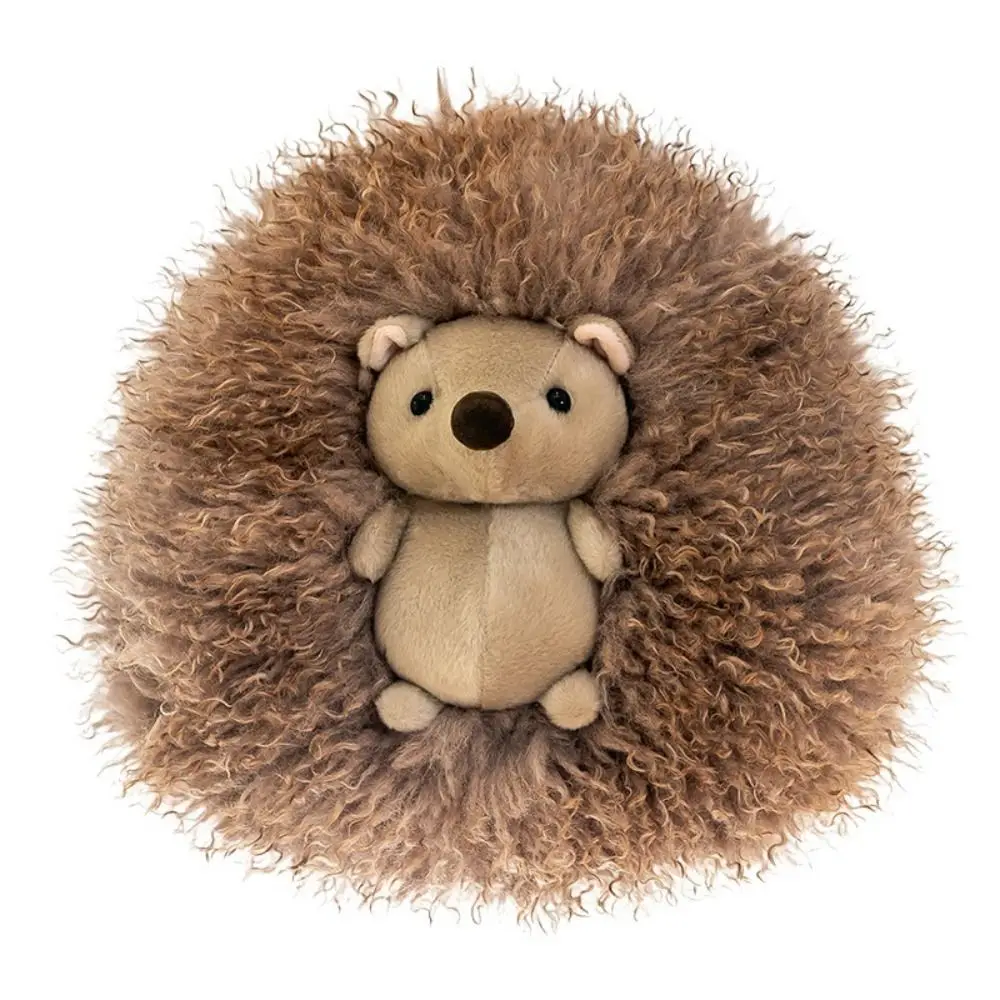 

Plush Pillow Solid Color Hedgehog Plush Toy Fluffy Curly Hair Hedgehog Plush Pillow Round Cute Animal Stuff Doll Children's Toys