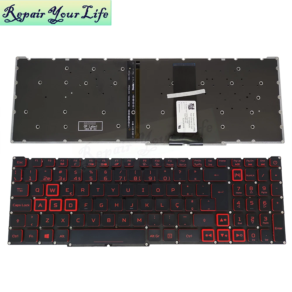 PT-BR Brazil Notebook Backlit Keyboard For Acer Nitro 5 AN517-51 AN517-52 AN715-51 Brazilian Portuguese Keyboard lg5p_n90brl