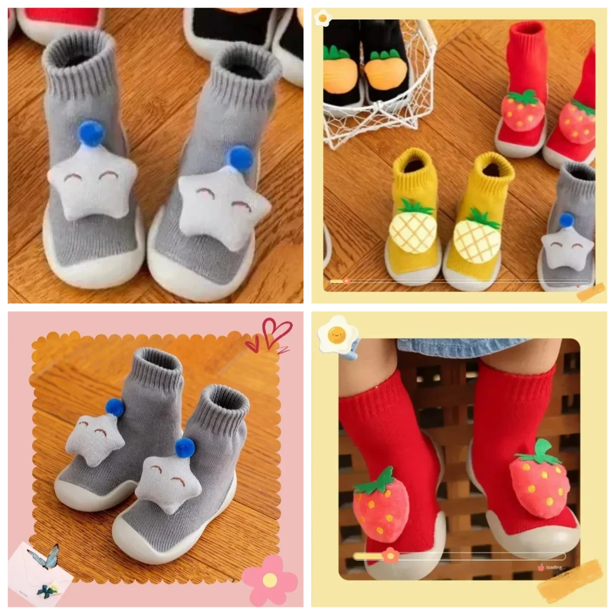 

Домашние носки, осенне-зимние нескользящие напольные носки, утолщенная обувь на мягкой подошве для малышей, кукла, детская