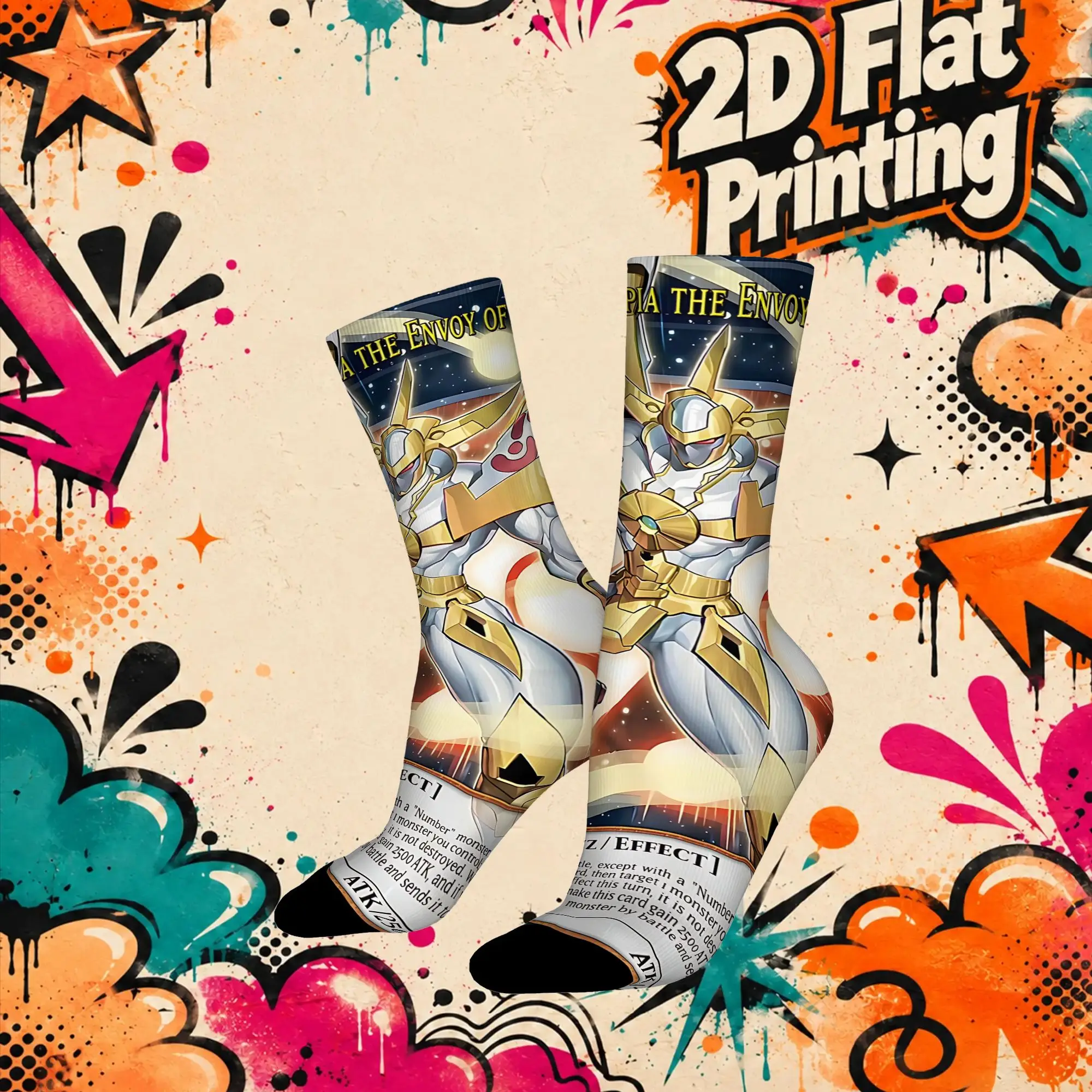 Autumn Winter Retro YU GI OH Card Meme Crazy Men's compression Socks Unisex  Funny Crew Sock