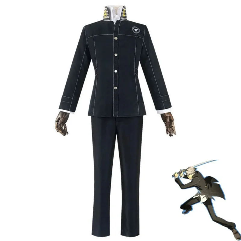 Anime Person Yasogami Yu Narukami Cosplay Costume Shin Megami Tensei P4 High School Uniform Coat Adult Man Carnival Suit