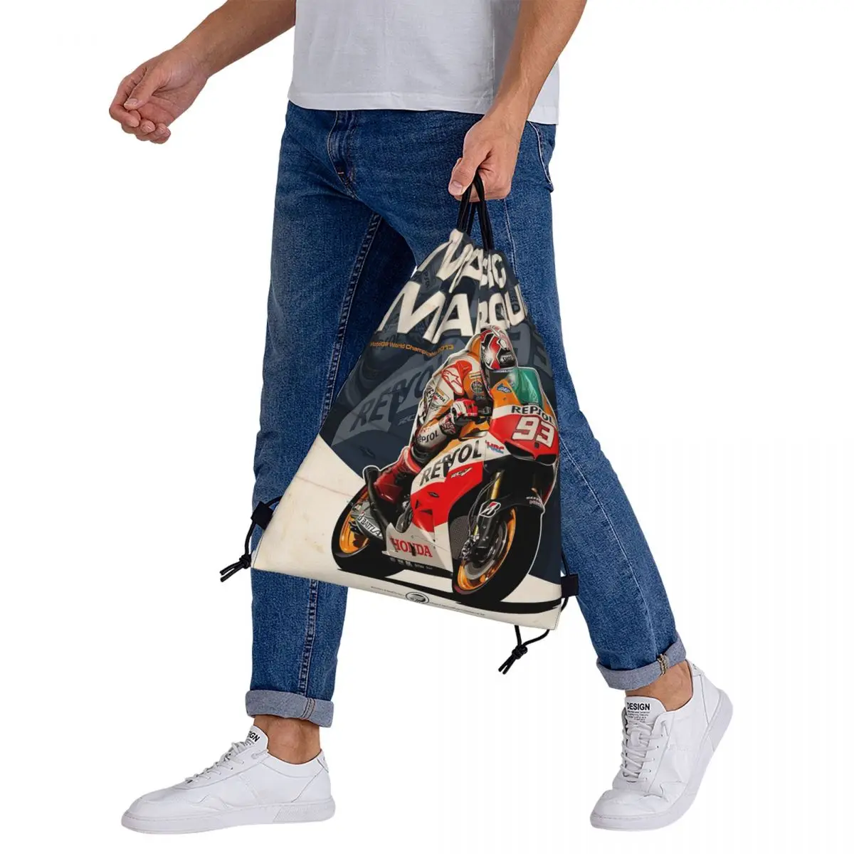 دراجة نارية مارك ماركيز 93 حقائب ظهر متعددة الوظائف برباط حقائب رياضية حقائب كتب لطلاب السفر