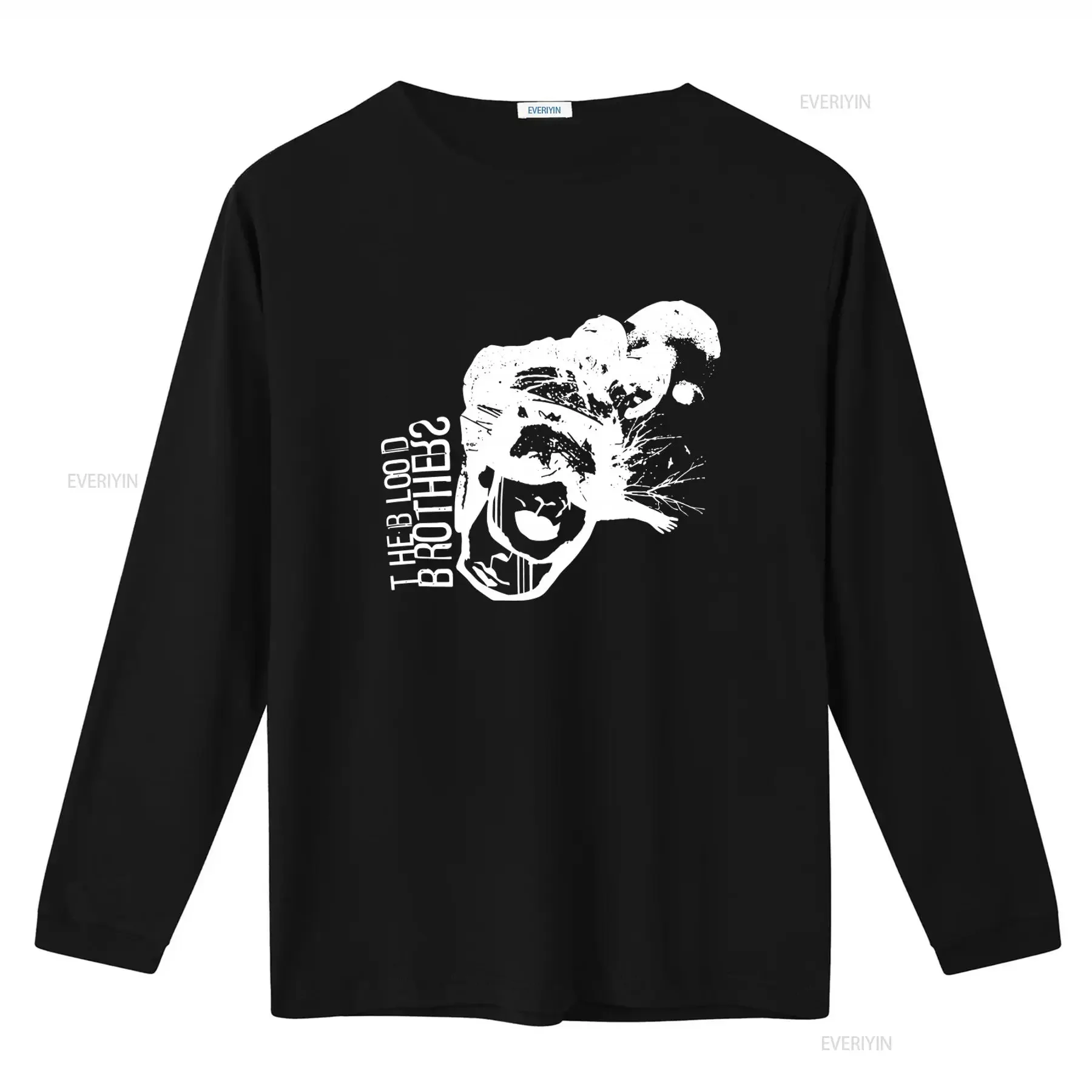 THE BLOOD BROTHERS Scratch Face Hardcore Post Band Print T Shirt for Men vintage Washed Top For Everyday Wear Stretched