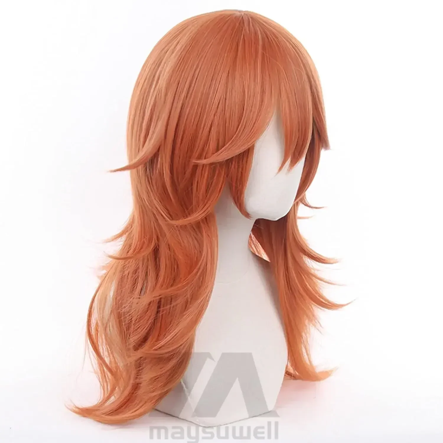 Angel Devil for Chainsaw Man Bangs Long Orange Brown Cosplay Wigs Halloween Costume Party AdultHair Wig view 3