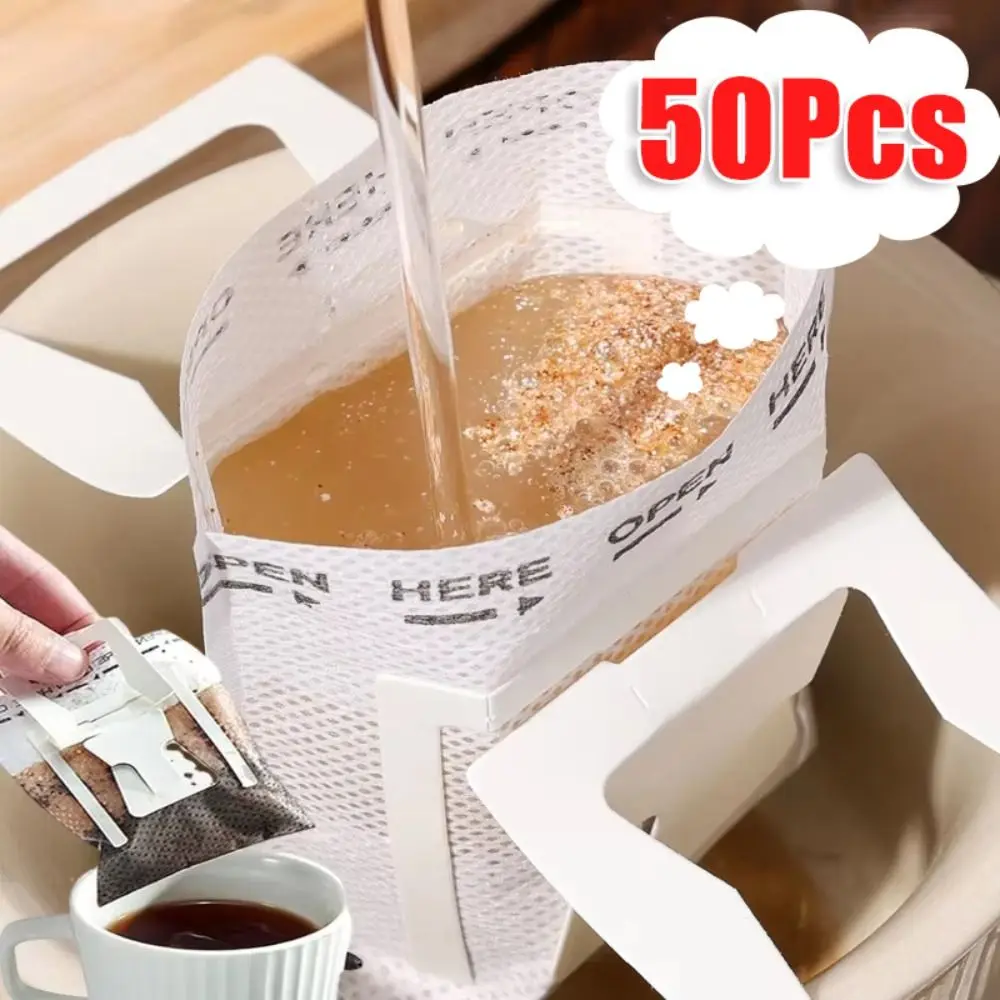 10/50Pcs New Hanging Ear Coffee Filter Bag Disposable Thickened Coffee Powder Filter Bag Hand Pour Coffee Coffee Filter