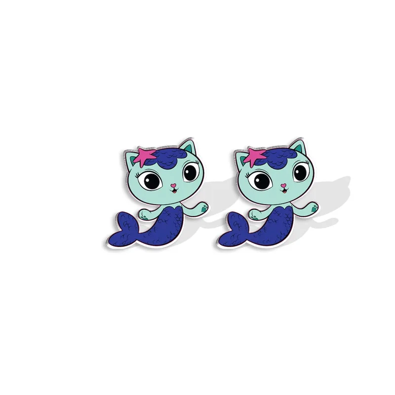 Gabby Dollhouses Girls Stud Earrings Earing Jewelry Charms Eardrop Cartoon Anime Accessories New Kids Birthday Cute Fashion Gift