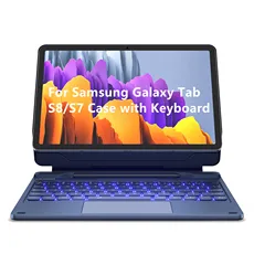 DEXNOR For Samsung Galaxy Tab S8 S7 Keyboard Case Magnetic Floating Cantilever Stand with Multi-Touch Trackpad English Germany