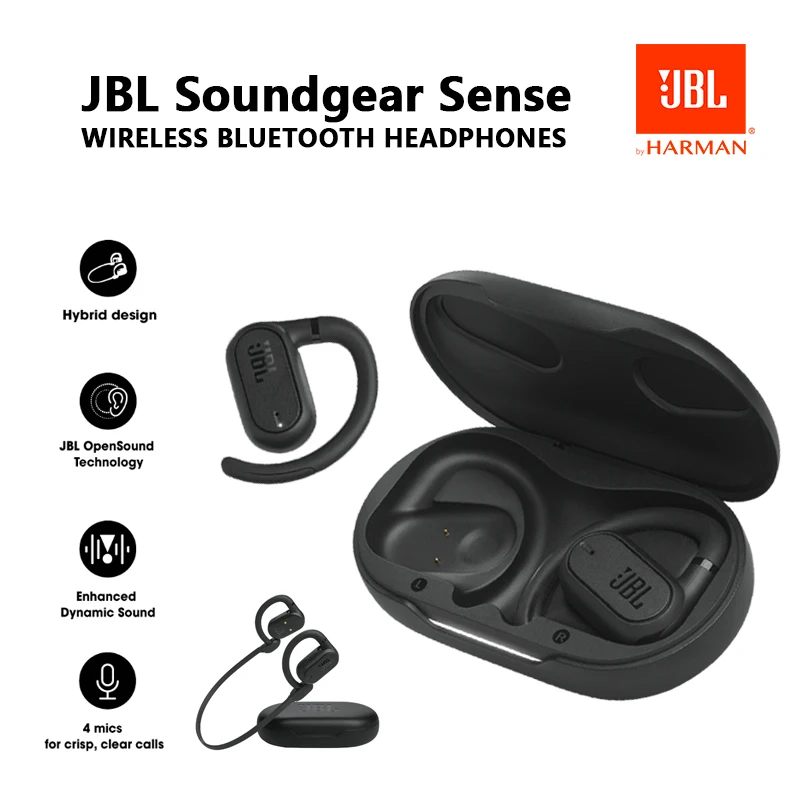 Original JBL Soundgear Sense véritable casque sans fil à oreille ouverte sport course casque basse son musique écouteur version HK