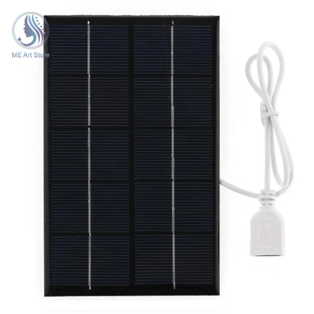 Portable Outdoor Solar Panel USB Output 5W 5V Polysilicon Fast Charging Solar Board for Outdoor Travelling Camping Picnic