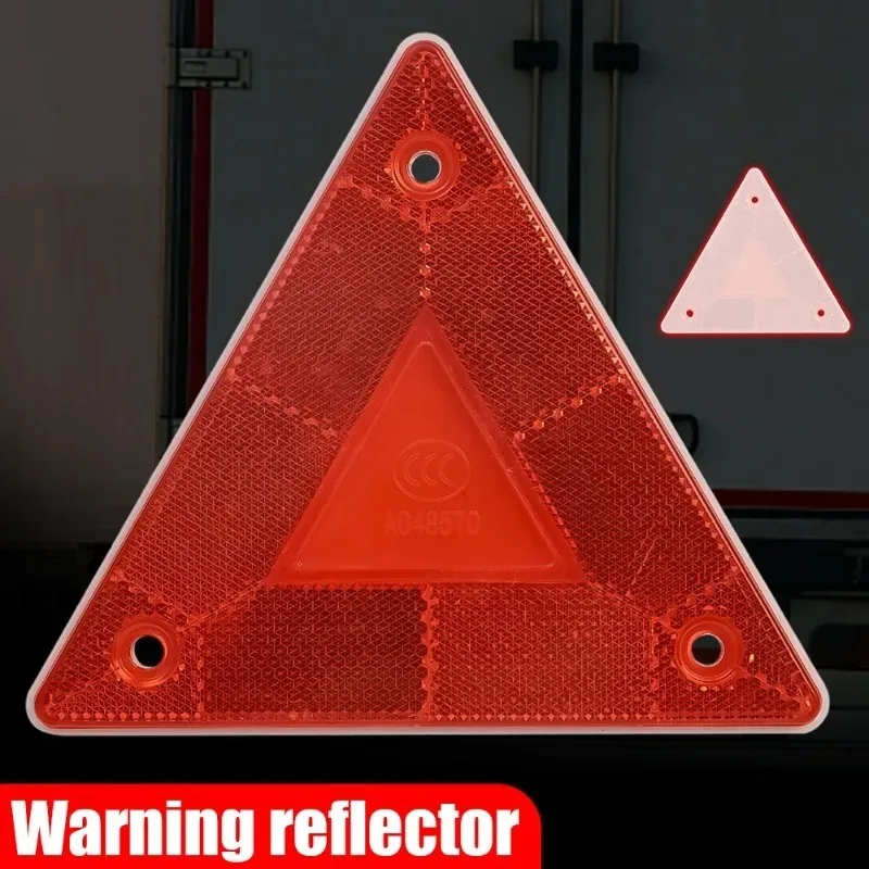 Reflector de advertencia triangular, placa de señal de advertencia de parada de camión, luz trasera, tablero de señal reflectante de seguridad,