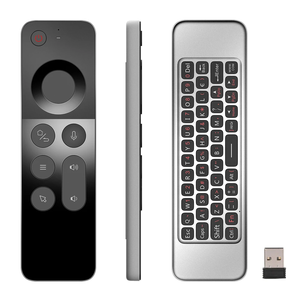 W3 2.4G Bezprzewodowy pilot głosowy Air Mouse Mini klawiatura do Android TV BOX / Windows / Linux Pilot zdalnego sterowania żyroskopem