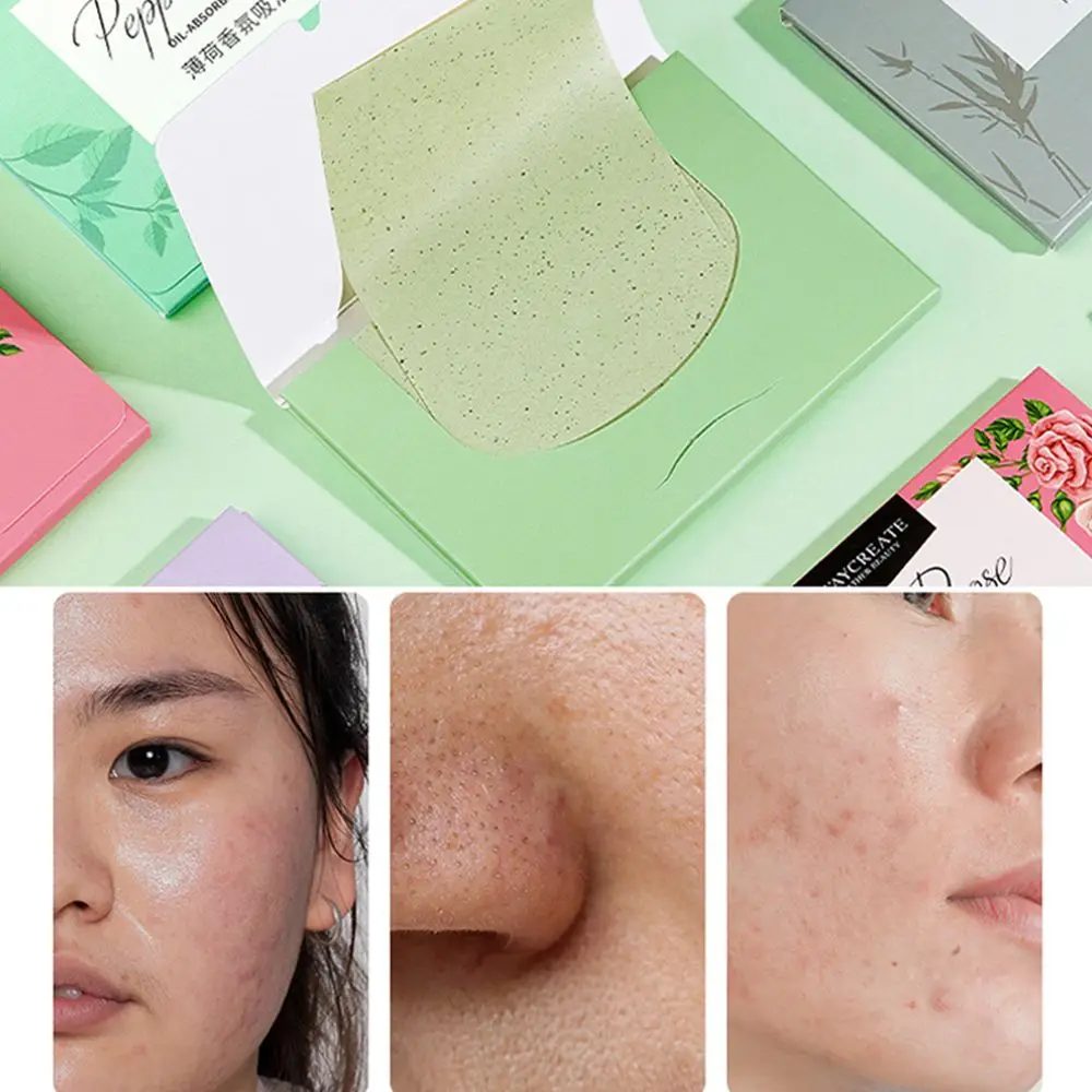 페이스 클렌저 블로팅 티슈 메이크업 도구 오일 블로팅 시트 오일 제거 오일 컨트롤 필름 페이셜 오일 흡수 종이
