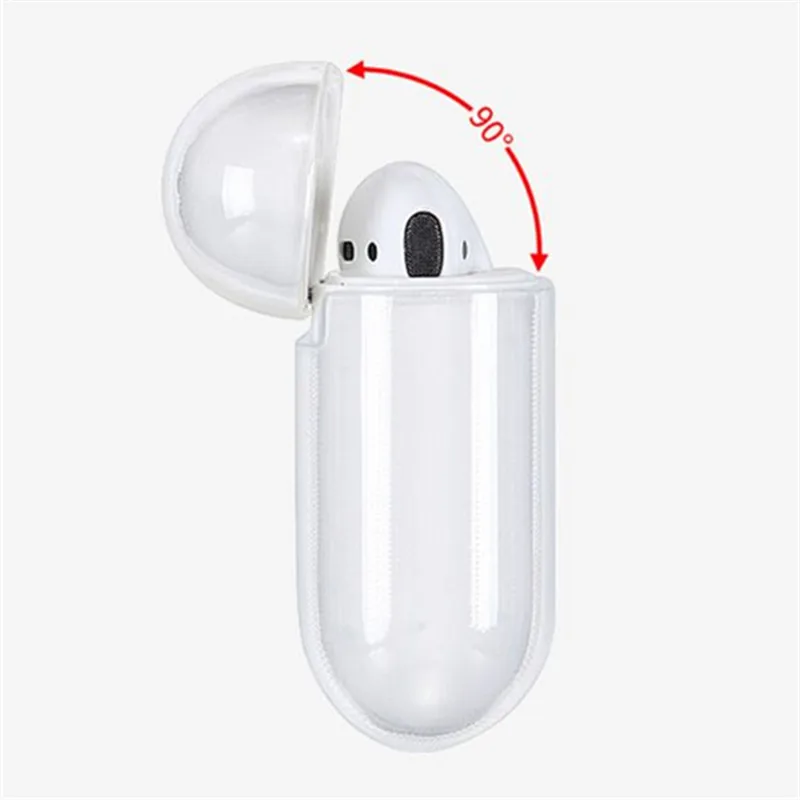 AirPods 케이스 용 투명 케이스 Airpods 2 1 PC 용 Bluetooth 무선 이어폰 보호 커버 Clear Hard Case Shell
