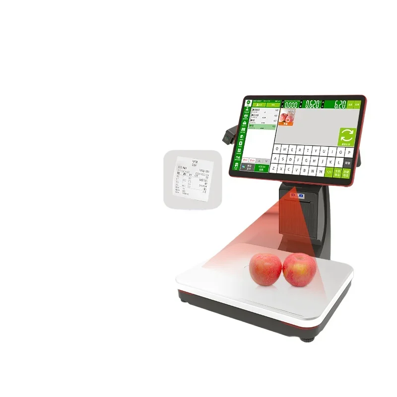 Touch Weighing Cashier Electronic Scale Integrated Measurement Scale Fresh Supermarket Commercial Catering Integrated