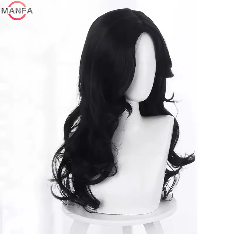 Halloween The Witch Yennefer of Vengerberg Long Black Wavy Wig Women Role Play Black Hair Cosplay Wavy Wig