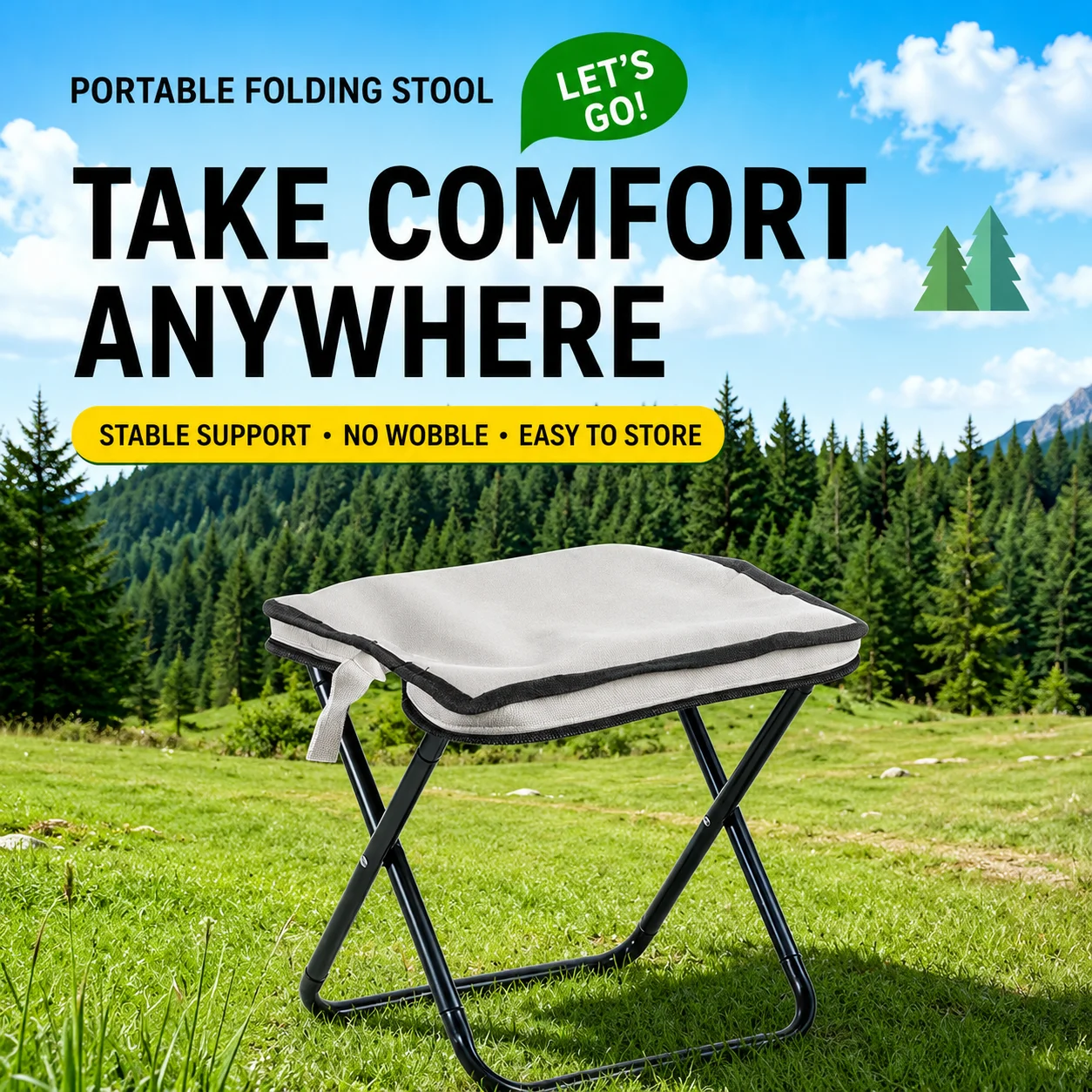 2-in-1 Portable Folding Stool - Outdoor Furniture Rocking Chair ulasan dan harga