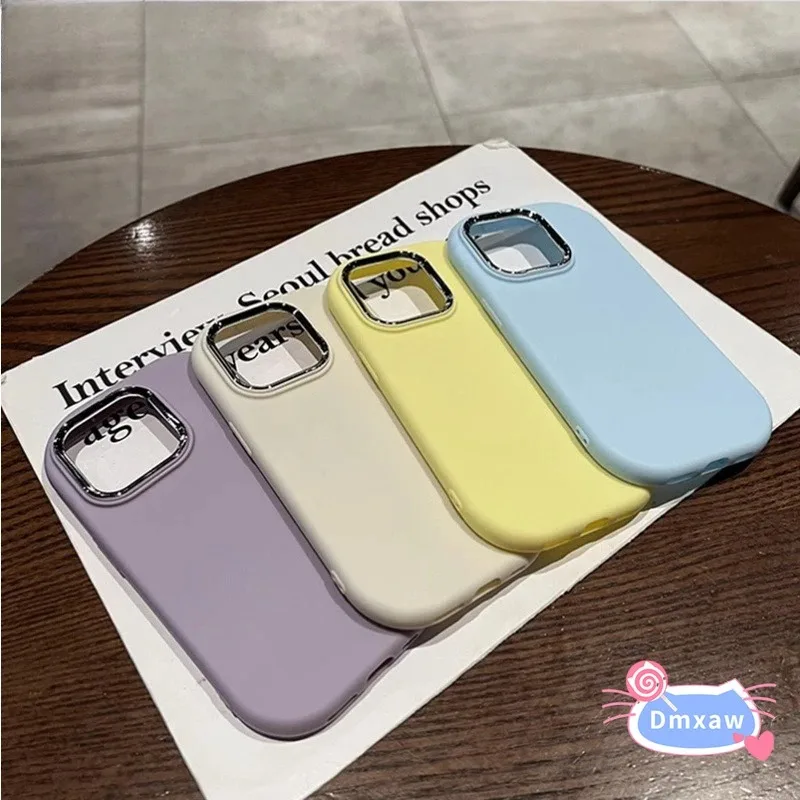 

For OPPO A55 5G A55s A54s A53 A36 A33 A31 A9 A5 2020 A32 A12e A3s Phone Case Oval Plating Solid Color Silicone Cover
