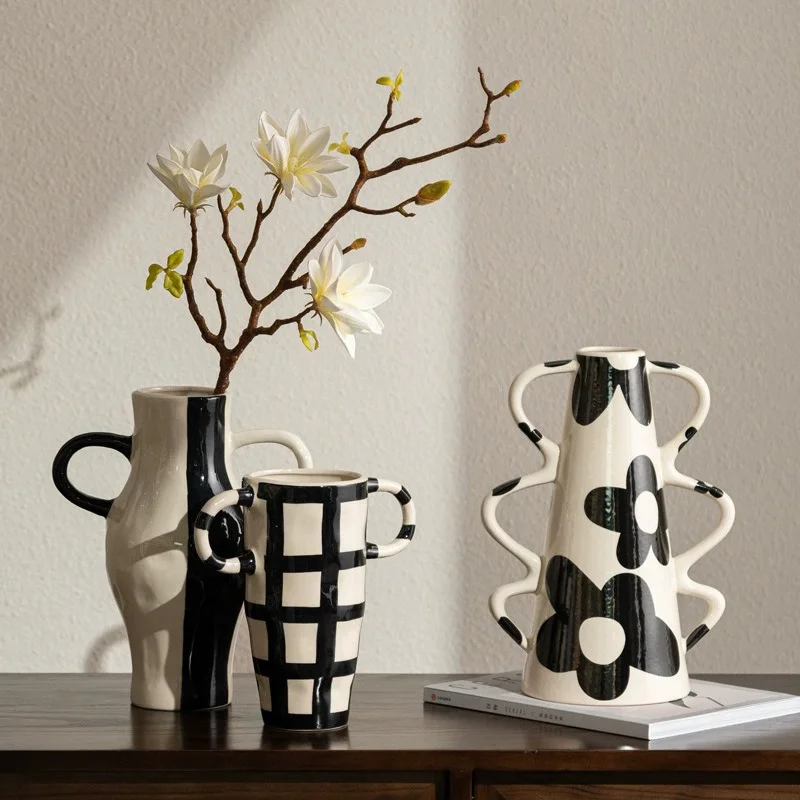 

Handmade Modern Ceramic Flower Vases Matt Glaze Decorative Ornaments for Home Decor for Interior Tabletop or Living Room Decor