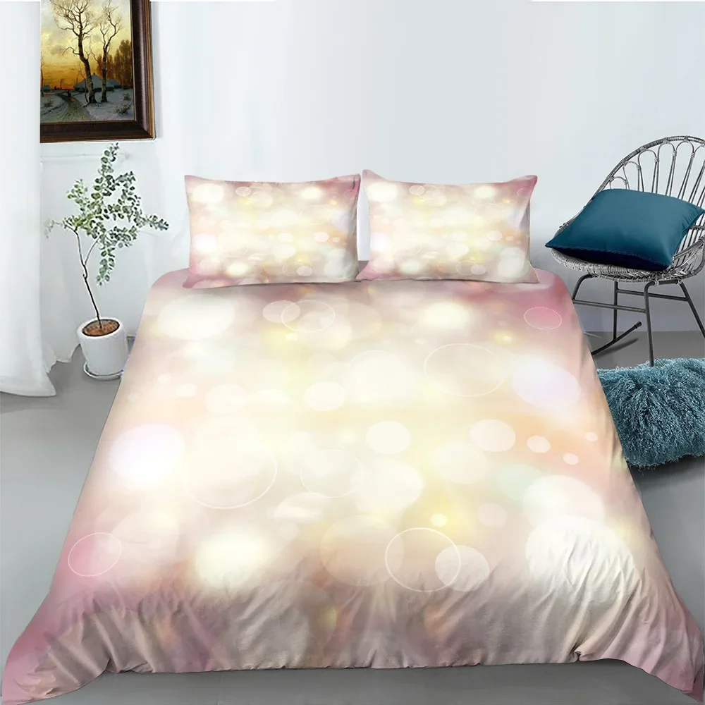 Colorful Glitter Bedding Set for Women Girl Red Gold Sparkling Sequins Duvet Cover Set King Queen Shiny Polyester Quilt Cover