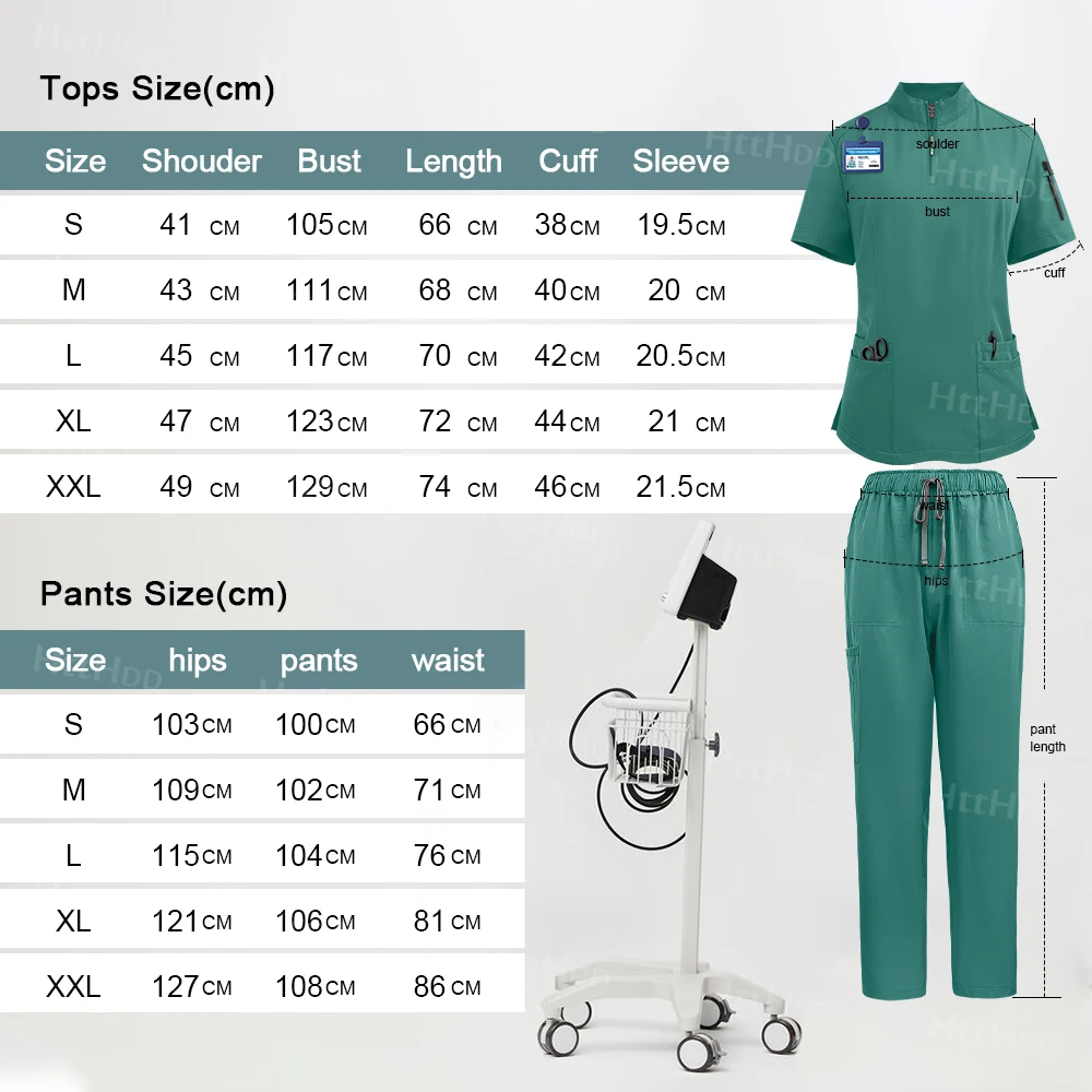 Fashionable Nursing Uniforms Women Dental Clinic Nurse Uniform Veterinary Work Clothes for Pet Stores Short Sleeved Scrubs Suits