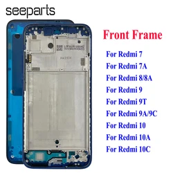 Para xiaomi redmi 7 7a 8 8a 9 9a 10 prime quadro lcd moldura do meio habitação peças de reposição para redmi 9t 10a 10c frente quadro