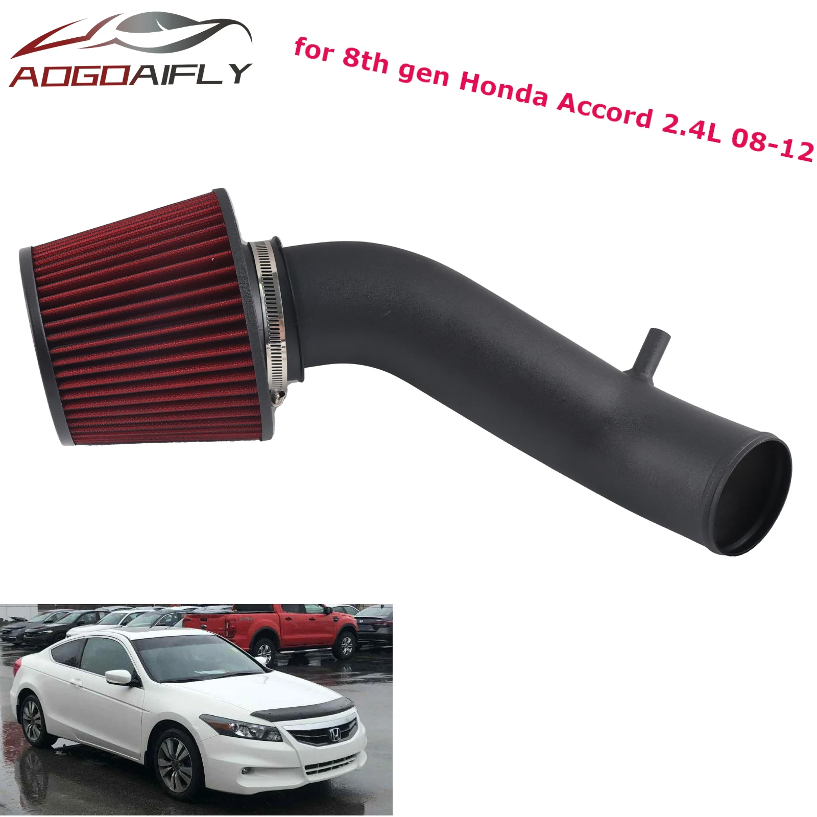 factory supply Dry Air Filter Cold Air Intake Kit Intakes System for Honda Accord 2.4L 8th Gen 08-12
