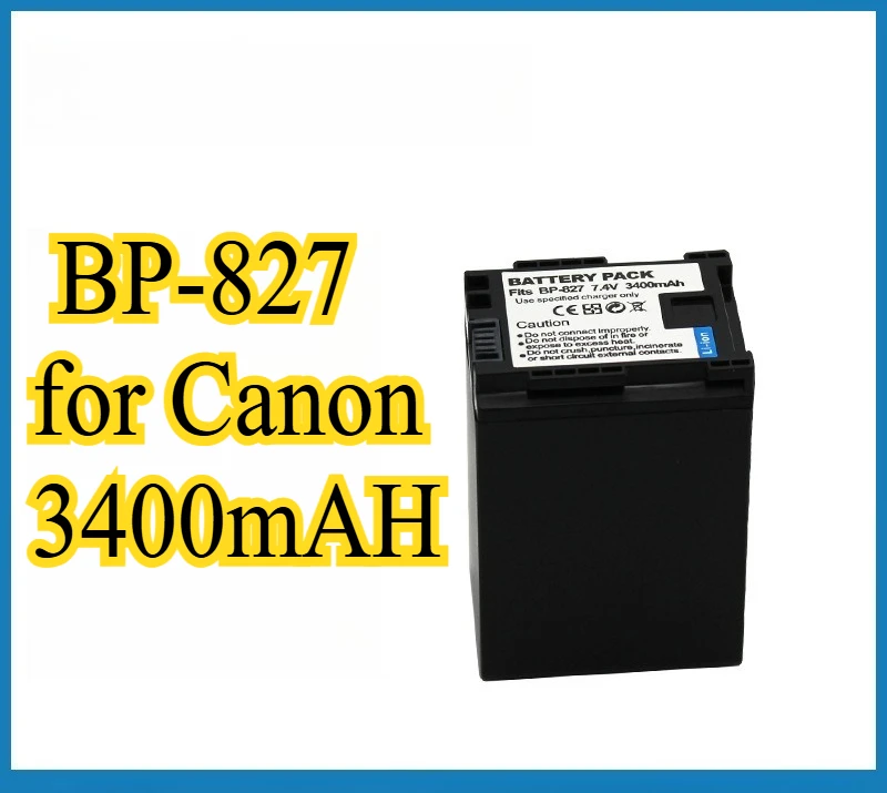 

Аккумулятор BP-827 3400 мАч для Canon XA10 XA25 XA35 XF100 XF105 LEGRIA HF G40, замена видеокамеры большой емкости