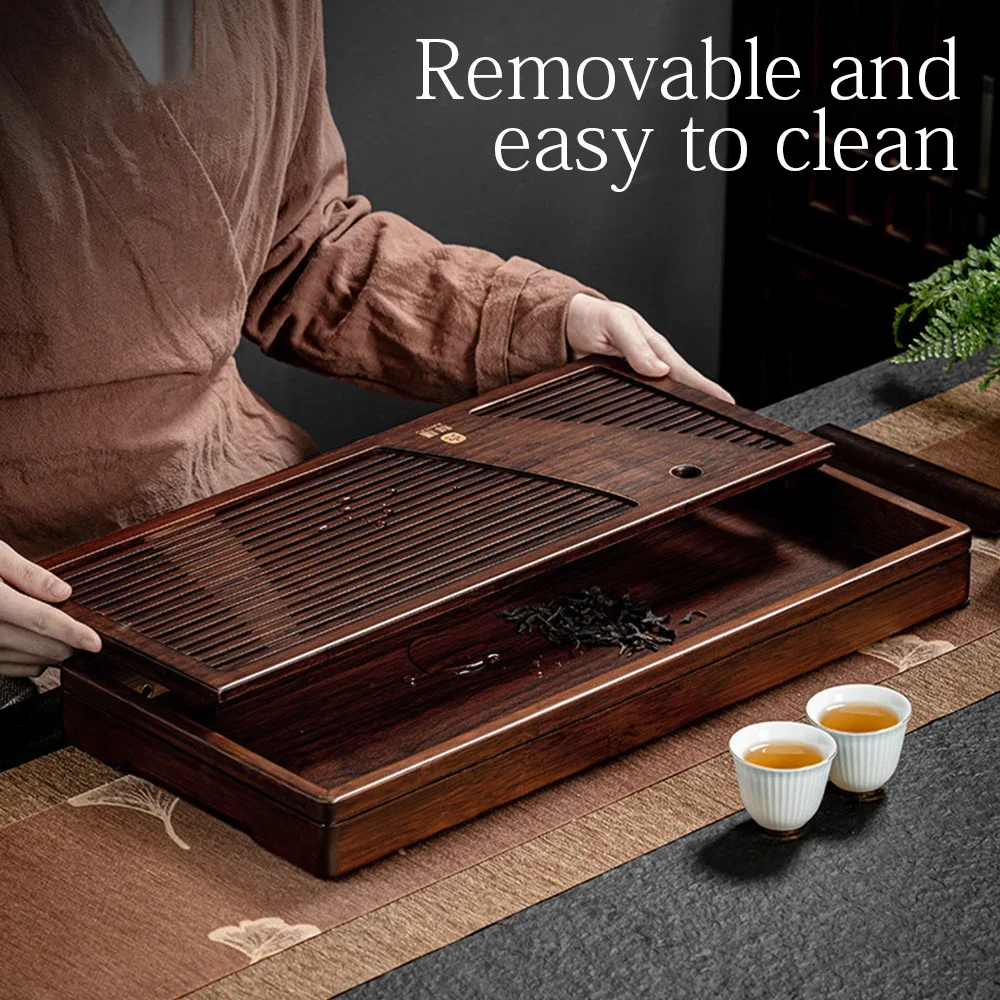 

Solid Wood Tea Board Bamboo Tray With Water Torage Drainage Tank Puer Table Saucer Drawer For Ceremony ware Tool