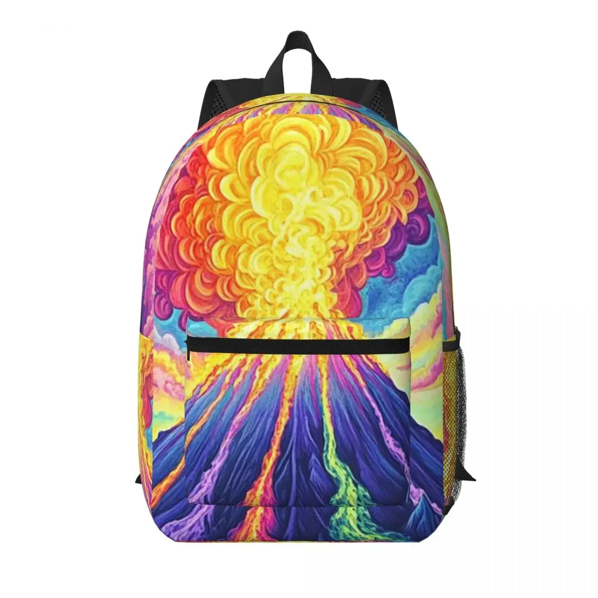 Volcanic Eruption Mushroom Cloud Student Backpack School Bag Hiking Travel Daypack for Men Women Bookbag Shoulder Bags