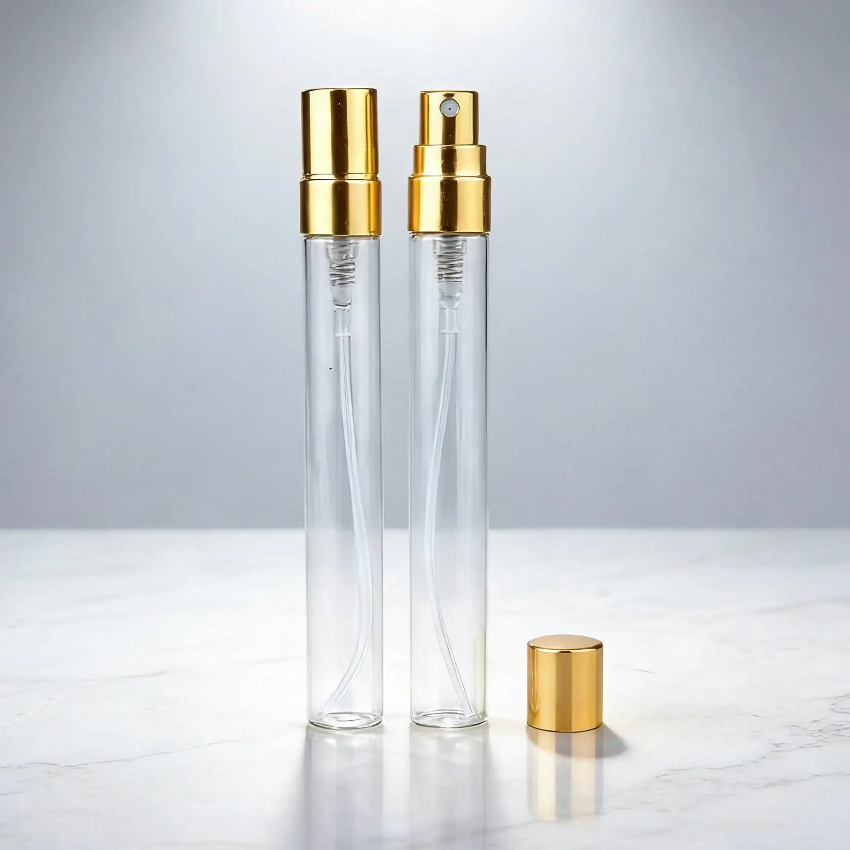 2pcs 10ml glass perfume subpackage spray bottle metal nozzle, mini sample spray bottle spray fine and reusable