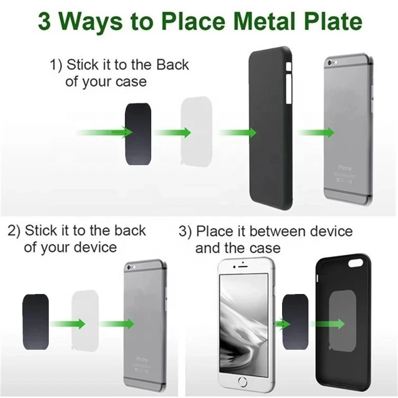 5PCS Magnetic Metal Plate For Car Phone Holder Universal Iron Sheet Disk Sticker Mount Mobile Phone Magnet Stand For IPhone