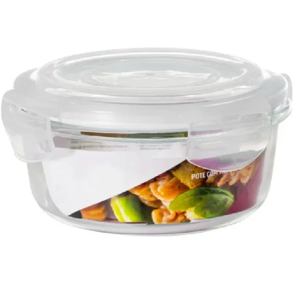 620ml Plastic Lid Round Airtight Glass Pot