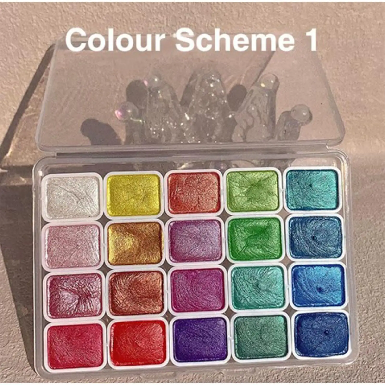 

Water Color Paint Kit 20 Colors Watercolor Kit For Beginners Travel Size Supplie Glitter Crafting Stationery For Drawing