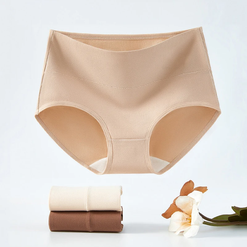 3 قطعة/المجموعة النساء سراويل عالية الخصر محدد شكل الجسم الملابس الداخلية تنفس ملخصات القطن السروال سولي اللباس الداخلي حجم كبير الملابس الداخلية النسائية