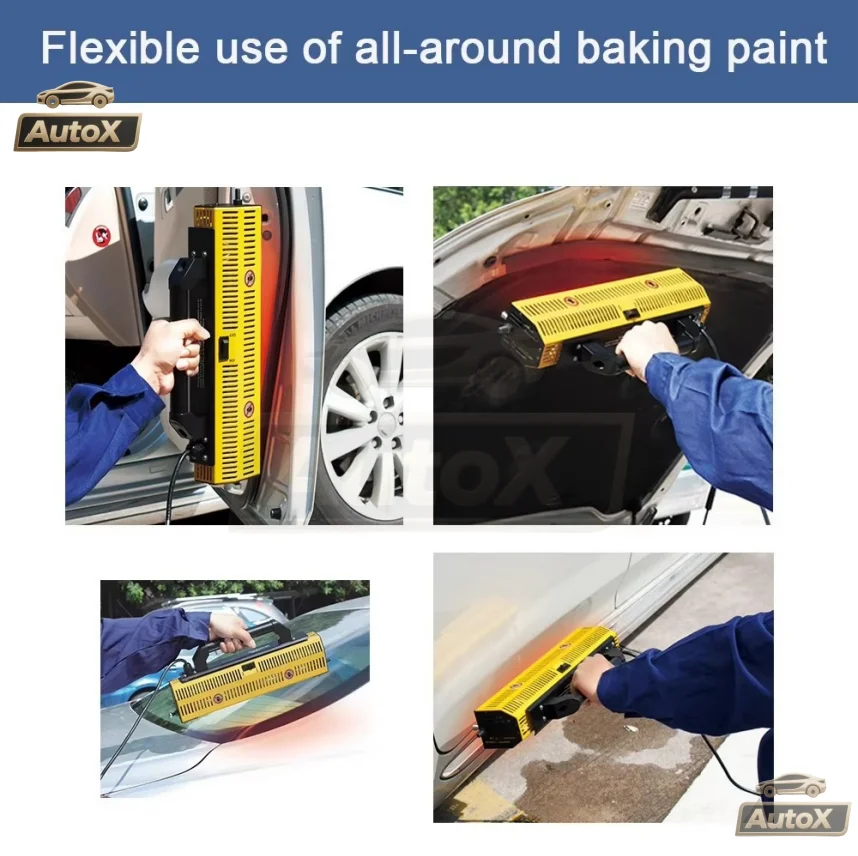 อุปกรณ์ซ่อมตัวถังรถยนต์ โคมไฟบ่มสี Auto X 1000 วัตต์ อุปกรณ์อบแห้งด้วยแสงอินฟราเรดแบบพกพา IR1 พร้อมโคมไฟอินฟราเรดสีแดง