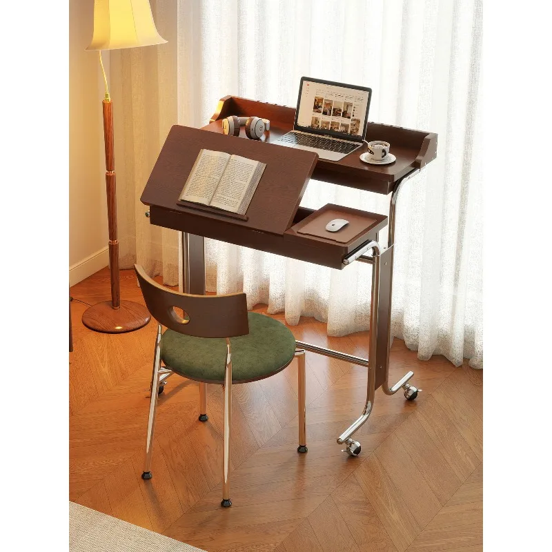 

Medieval solid wood lifting computer desk household workbench small desk removable desk Bauhaus small apartment
