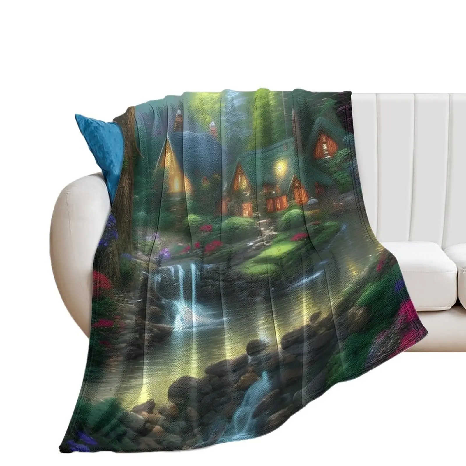 Cozy Cottage country house Throw Blanket halloween Blankets For Bed Giant Sofa Blankets