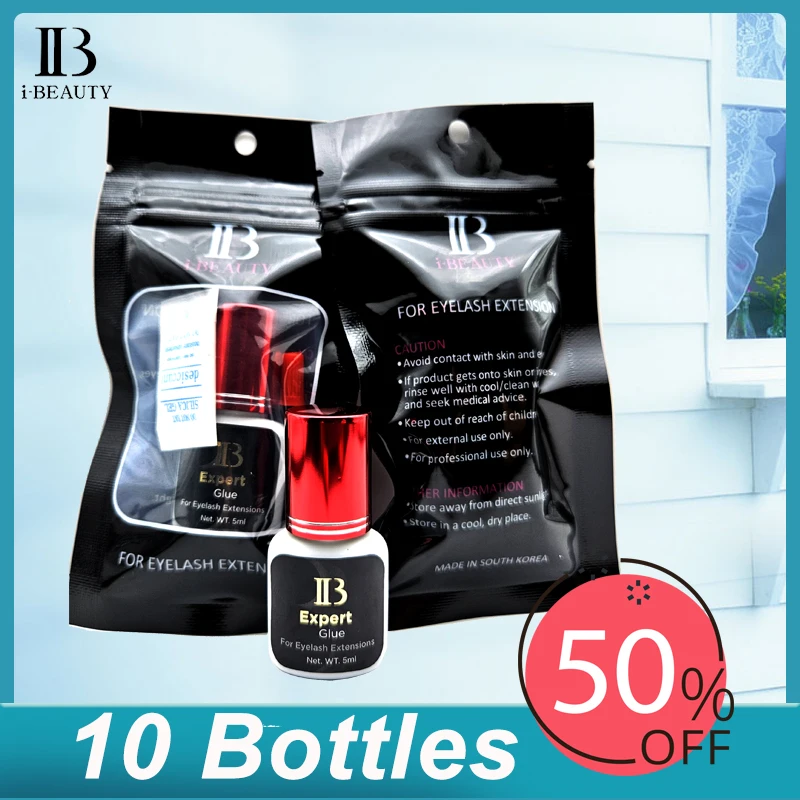 10 Flaschen/Lot Original Korea IB Ibeauty Expert Kleber Schwarz Lash Lift Dauer Lange Zeit Weinrote Kappe 5 ml für Wimpernverlängerungen