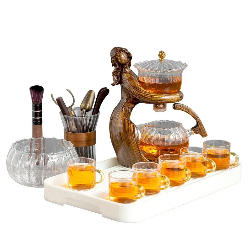 Heat-resistant Glass Teapot Holder Base Tea infusers Tea Ware Automatic Tea Set  Making  Kungfu Teapot