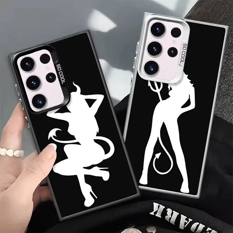 Devil Girl Silhouette Cool Shockproof Phone Case for Samsung Galaxy S26 Edge S25 Ultra S24 FE S23 Plus S21 Cover Anti Fall Funda