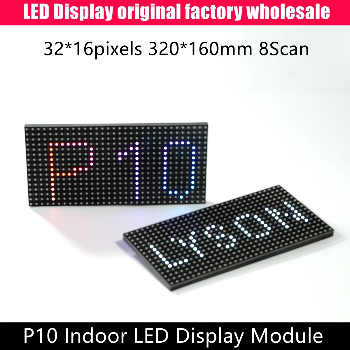 LYSON P10 Крытый полноцветный светодиодный модуль дисплея SMD 32x16 пикселей Электронная рекламная вывеска