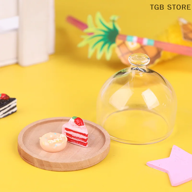 1:12 Dollhouse Miniature Candy Jar Glass Dessert Fruit Tray Doll House Decor Toy