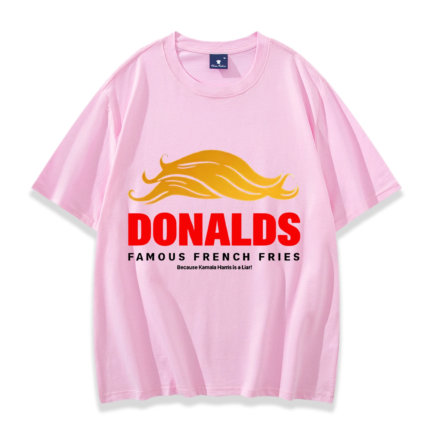 Donalds famosas batatas fritas engraçado trump manga curta camiseta masculina/feminina camisetas casuais vintage