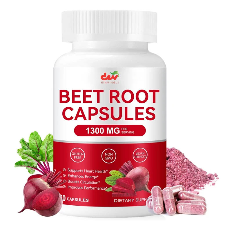 Beetroot Capsules 1300mg, Supported By Beetroot Supplements, Containing Non GMO Antioxidants