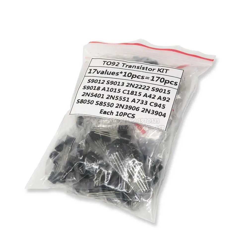 Transistor Assorted Kit S9012 S9013 2N2222 S9015 S9018 A1015 C1815 A42 A92 2N5401 2N5551 A733 C945 S8050 S8550 2N3906 2N3904