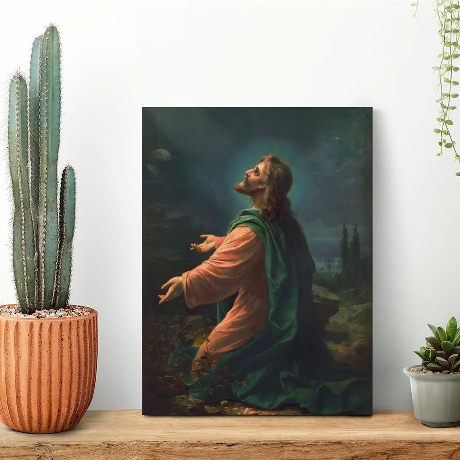 イエスが庭で祈る-キャンバス絵画-パブ-壁飾り-洞窟-面白い-個性的な額入り壁画