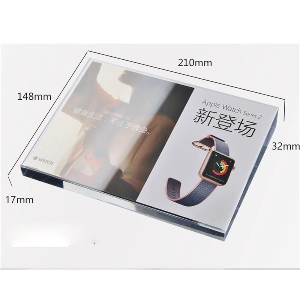 A5 Crystal Acrylic Tag Price Tickets Price Label Sign Card Poster Frame Desktop Cellphone Functions Indicator Paper Info Frame